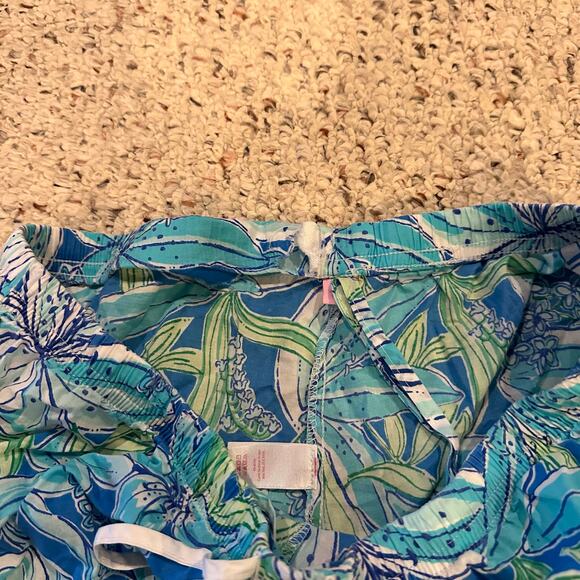 Lilly Pulitzer S Georgia May Tall Me Palazzo Pants Blue Preppy Resort Blue Sea - Picture 8 of 12